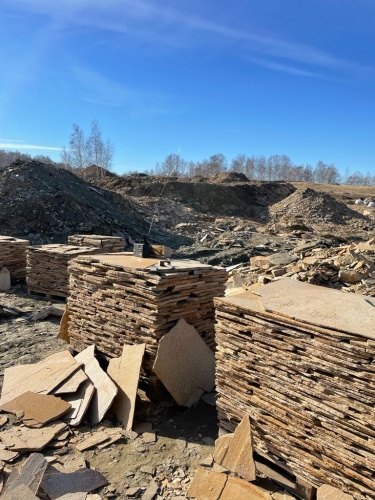 Плитняк златолит жёлтый золотистый для отмостки купить в Ивделе